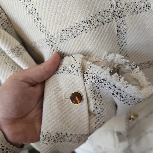 Ann Taylor | 10 | Raw Hem Windowpane Tweed Blazer - Picture 10 of 14